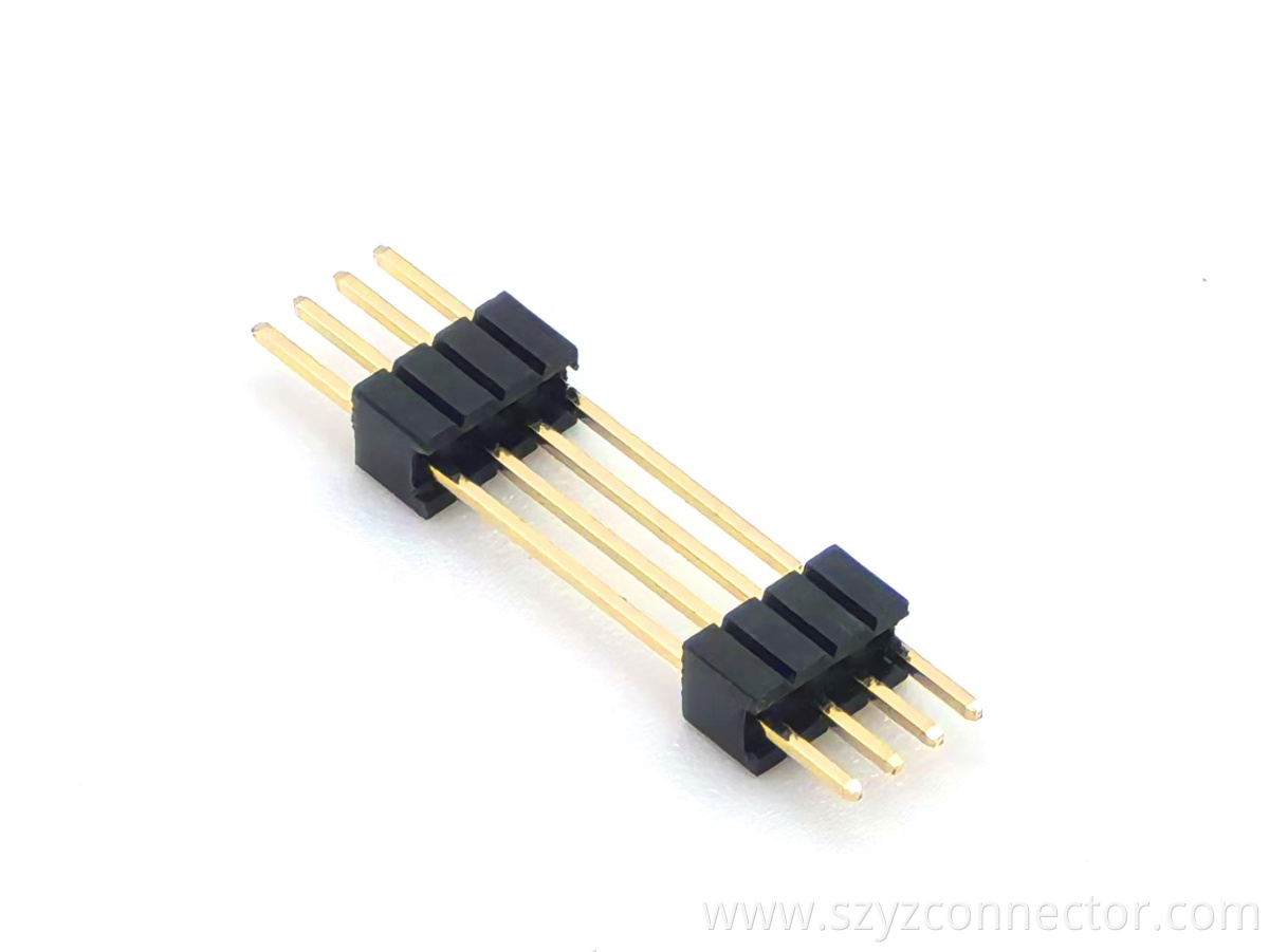1.27mm Pitch Pin Header Connector Single Row Straight Dual Plastic SQ0.4mm H5.0mm 1*4P 1.27mm Pitch Pin Header Connector Single Row Straight Dual Plastic SQ0.4mm H5.0mm 1*4P